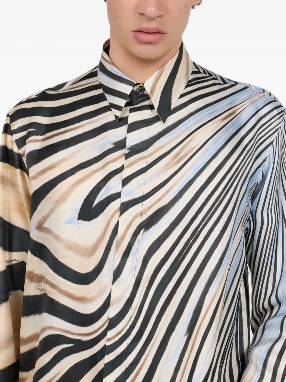 Roberto Cavalli Gestreept overhemd Zwart