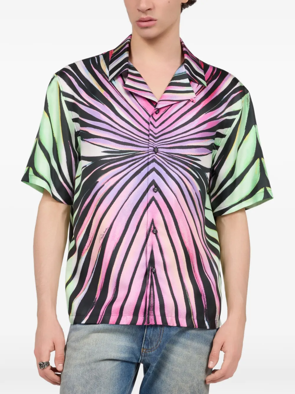 Roberto Cavalli Overhemd met grafische print Zwart