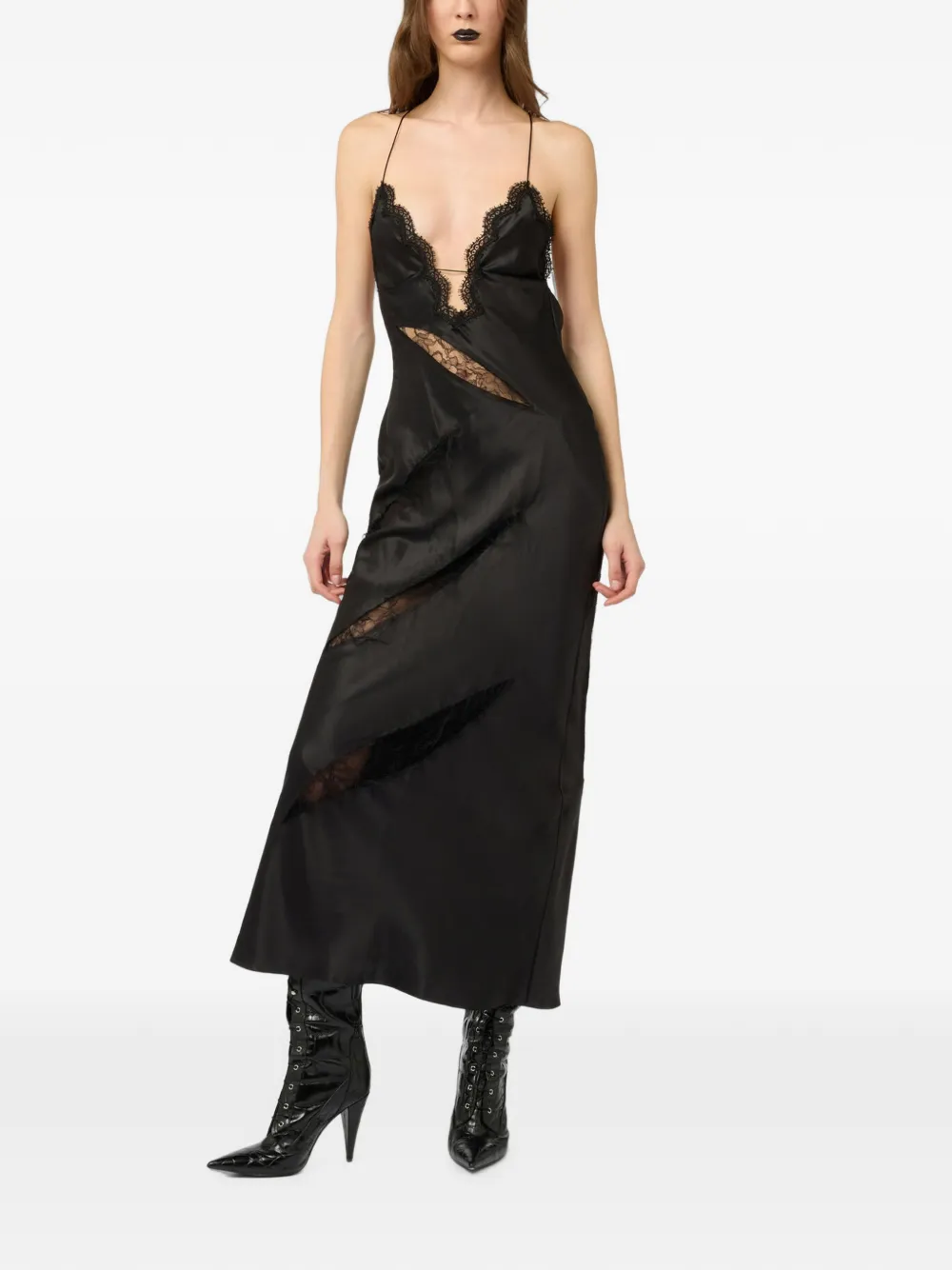 Roberto Cavalli Jurk met afwerking van kant Zwart
