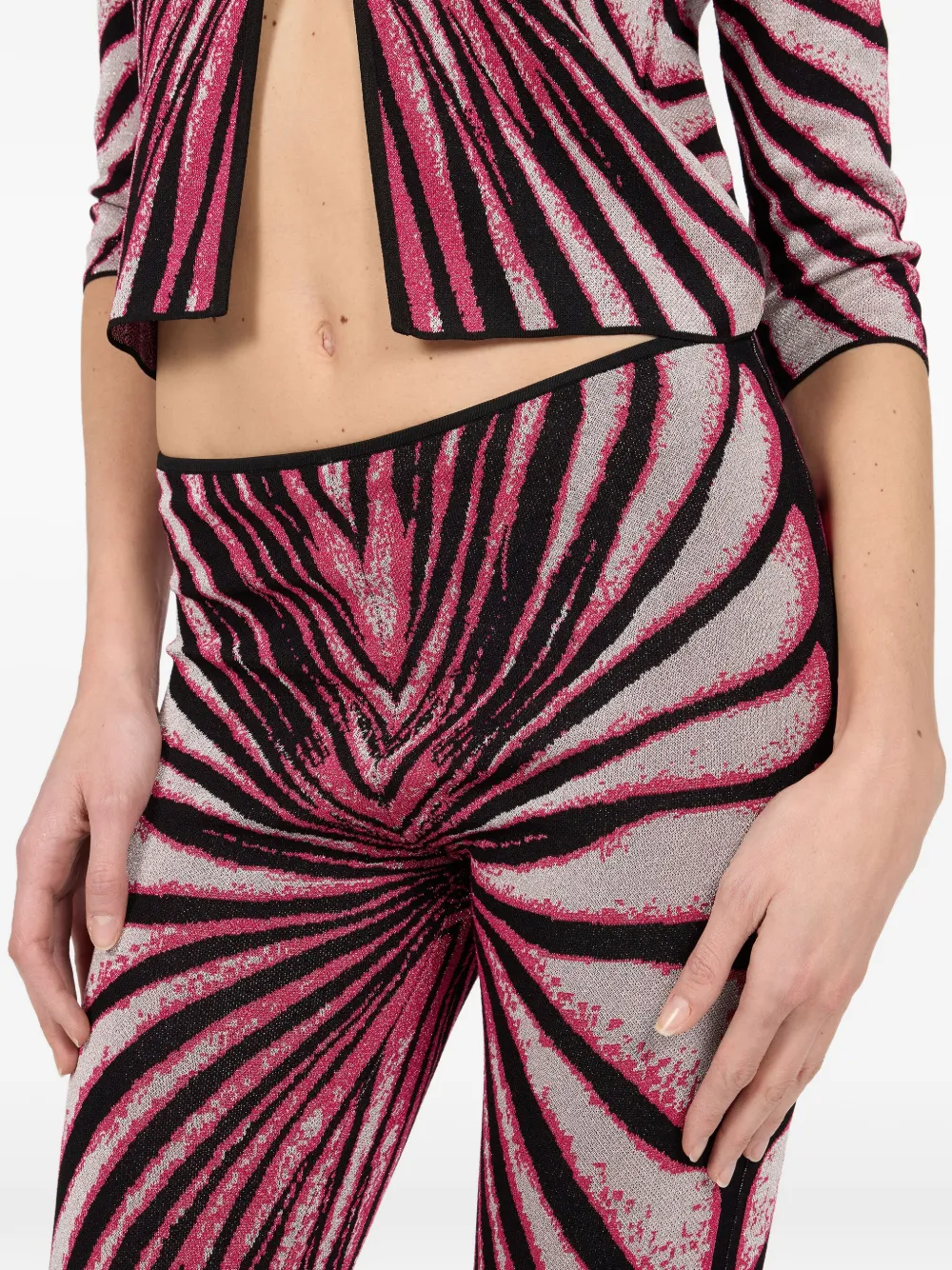 Roberto Cavalli Ray Of Paradise flared broek Zwart