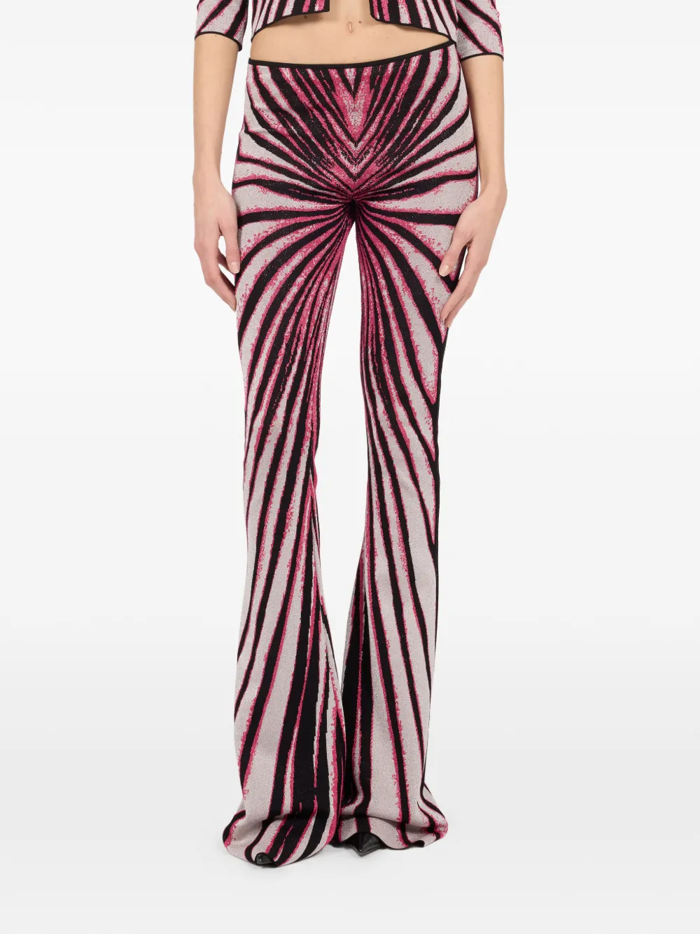 Roberto Cavalli Ray Of Paradise flared broek Zwart