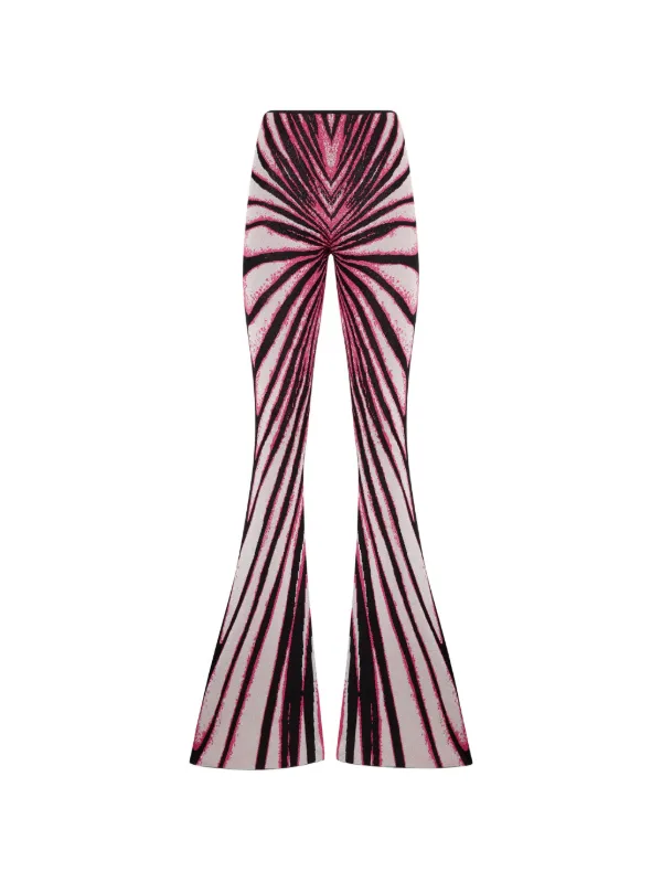 Roberto Cavalli Ray Of Paradise Flared Trousers | Black | FARFETCH