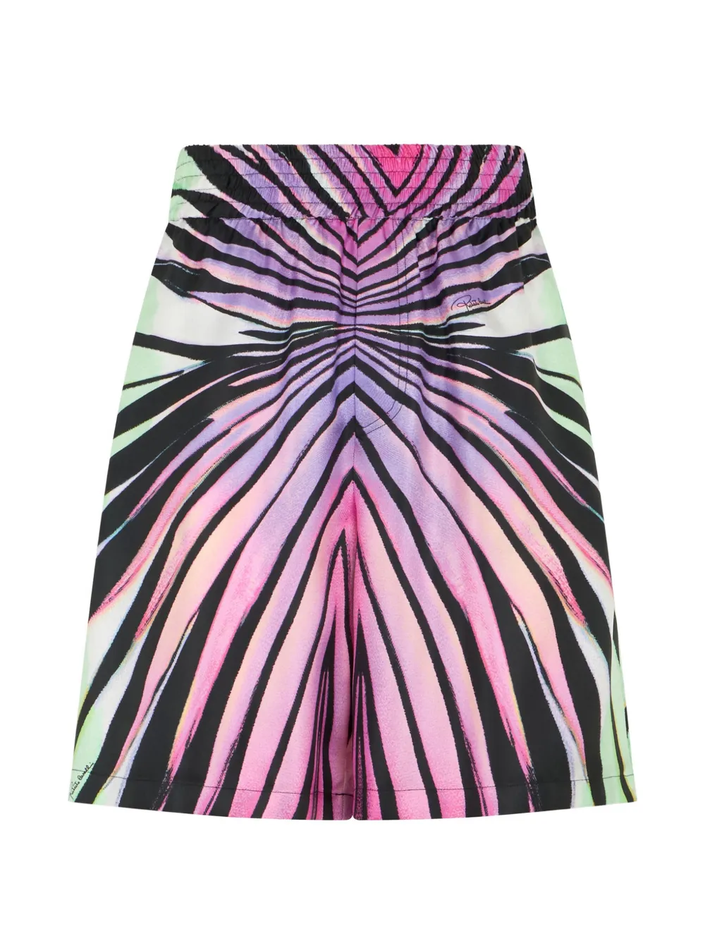 Roberto Cavalli Shorts met grafische print Zwart