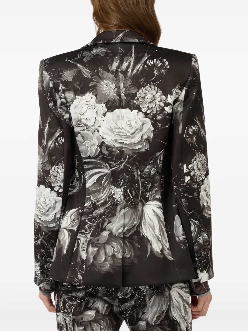 Roberto Cavalli Blazer met bloemenprint Zwart