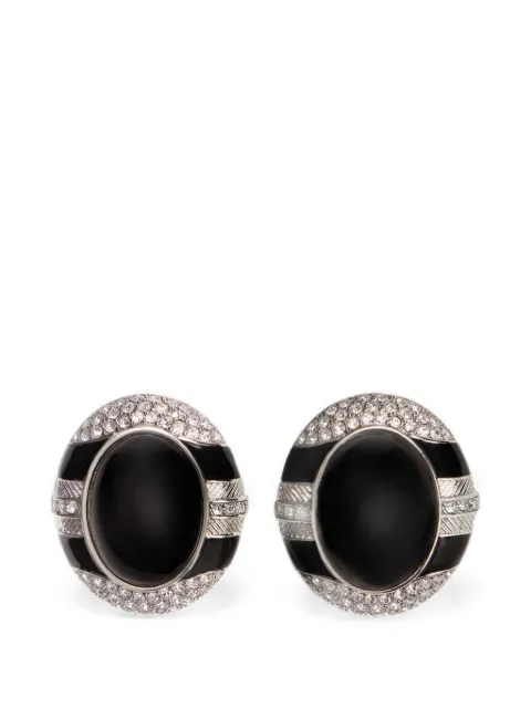 Roberto Cavalli crystal-embellished enamel earrings