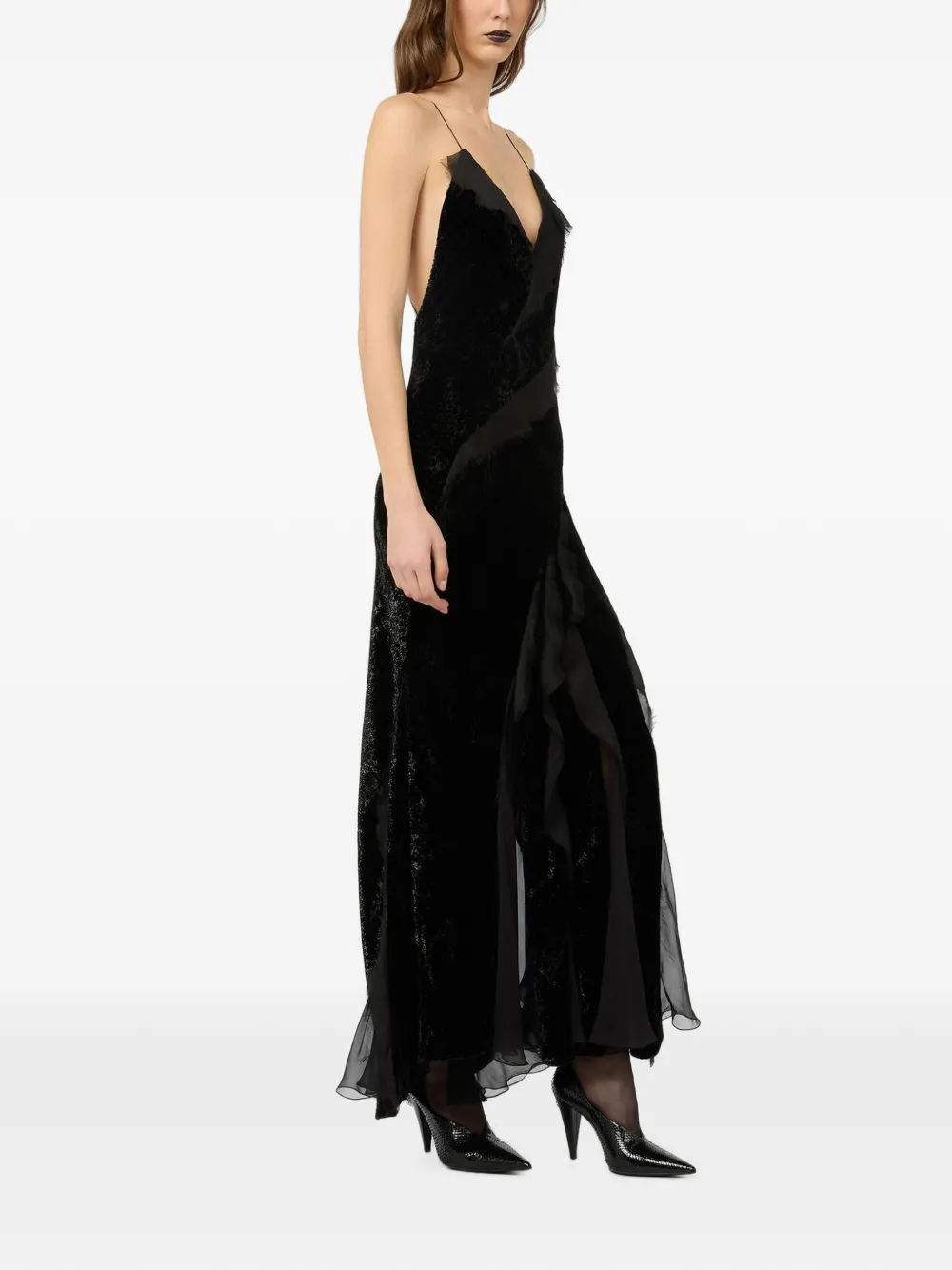 Roberto Cavalli Maxi-jurk met ruches Zwart