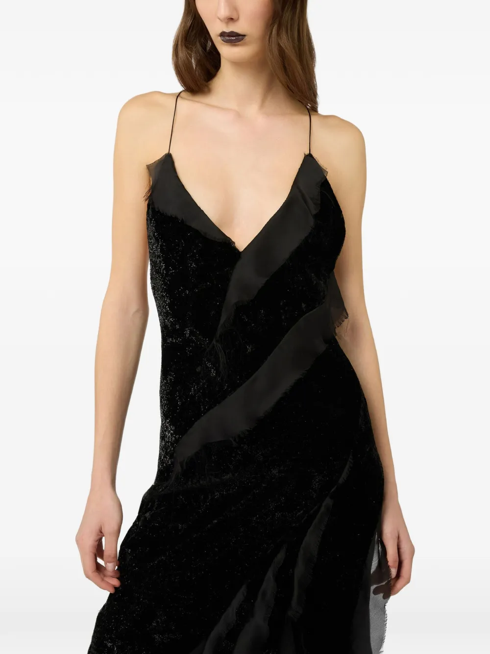 Roberto Cavalli Maxi-jurk met ruches Zwart