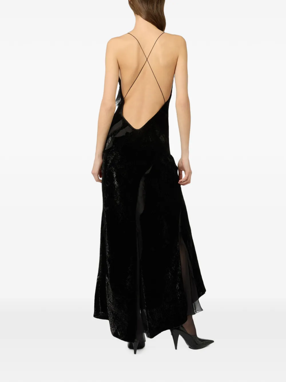 Roberto Cavalli Maxi-jurk met ruches Zwart