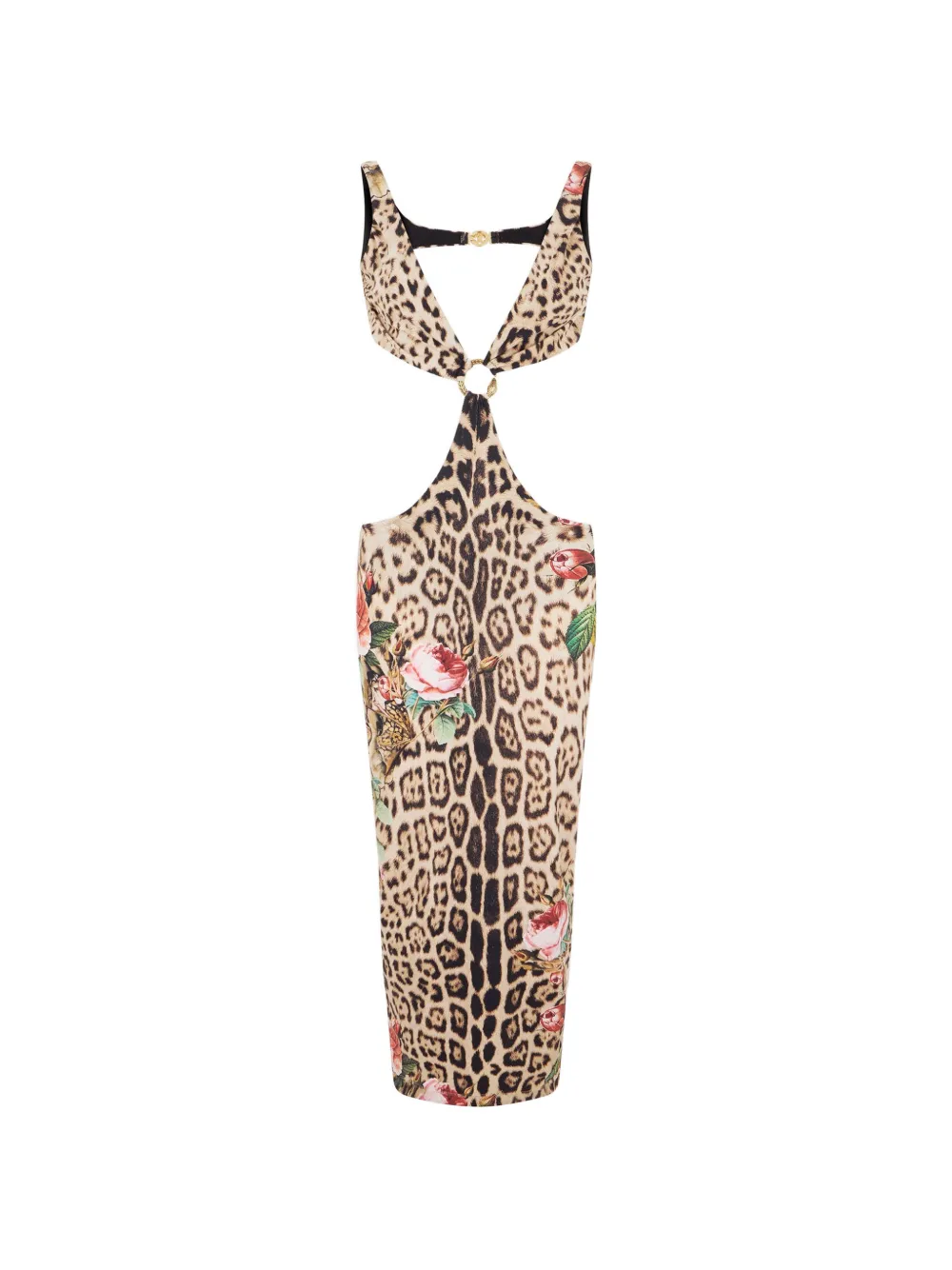Roberto Cavalli leopard-print midi dress - Neutrals