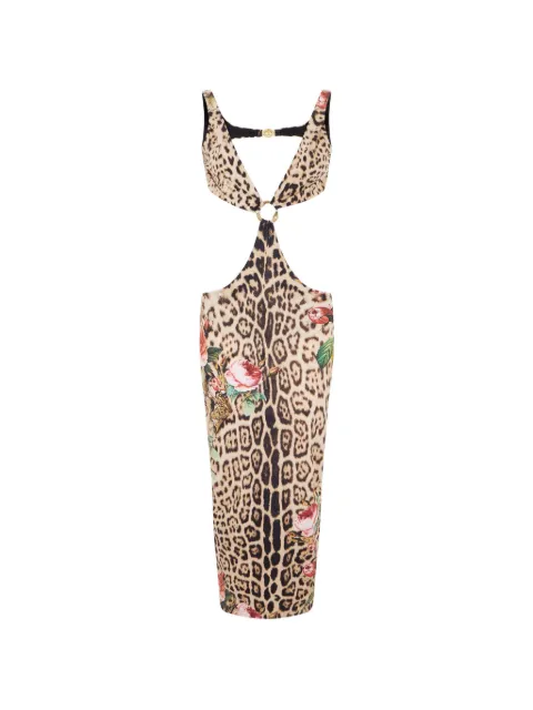 Roberto Cavalli vestido midi con estampado de leopardo
