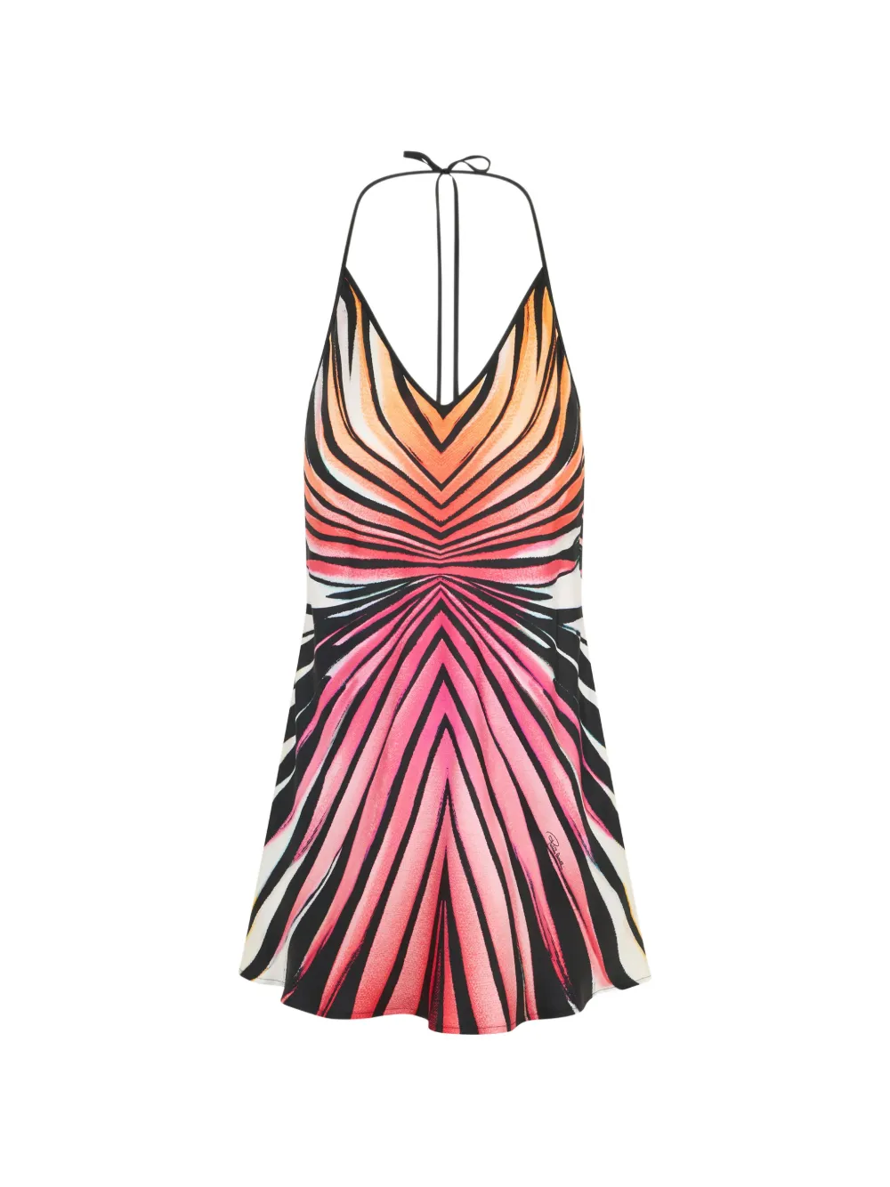 Roberto Cavalli Ray of Paradise Neckholder-Minikleid - Schwarz