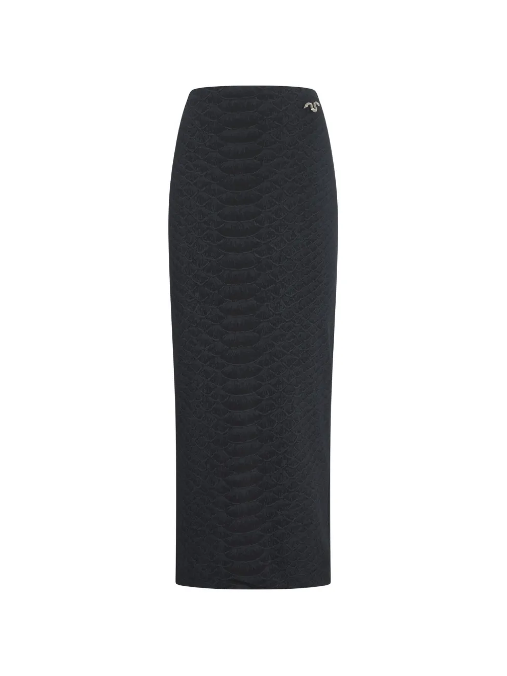 Roberto Cavalli jupe mi-longue à effet cuir de serpent - Noir Roberto Cavalli jupe mi-longue à effet cuir de serpent - Noir