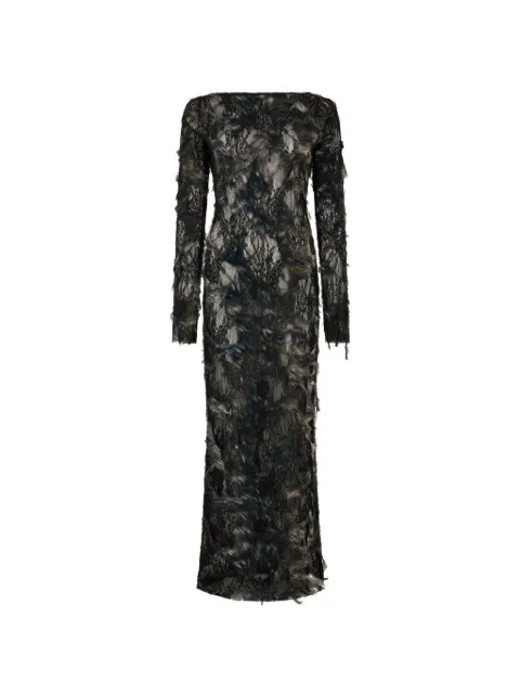 Roberto Cavalli フェザートリム ドレス