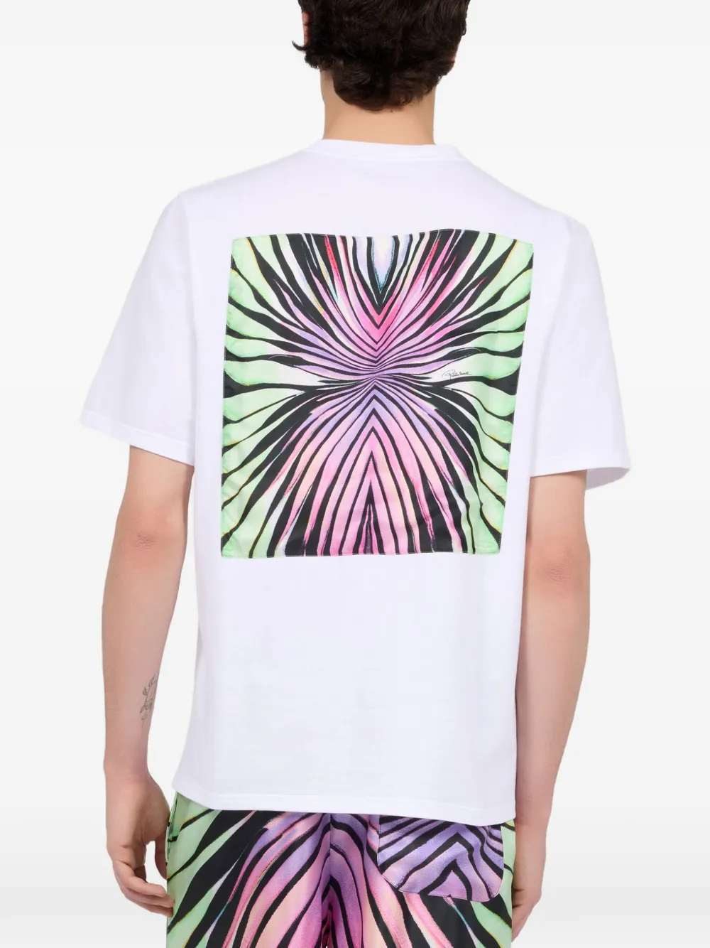 Roberto Cavalli logo-embroidered T-shirt Wit