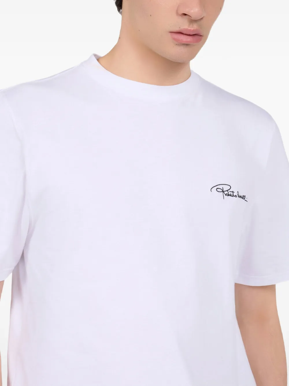 Roberto Cavalli logo-embroidered T-shirt Wit