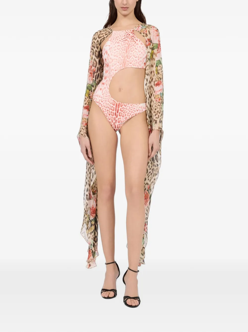 Roberto Cavalli Badpak met luipaardprint Roze