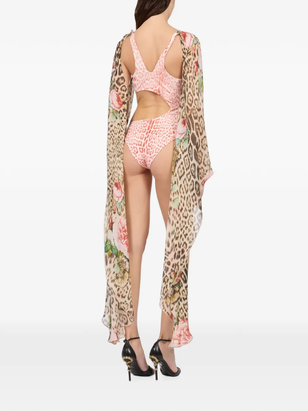 Roberto Cavalli Badpak met luipaardprint Roze