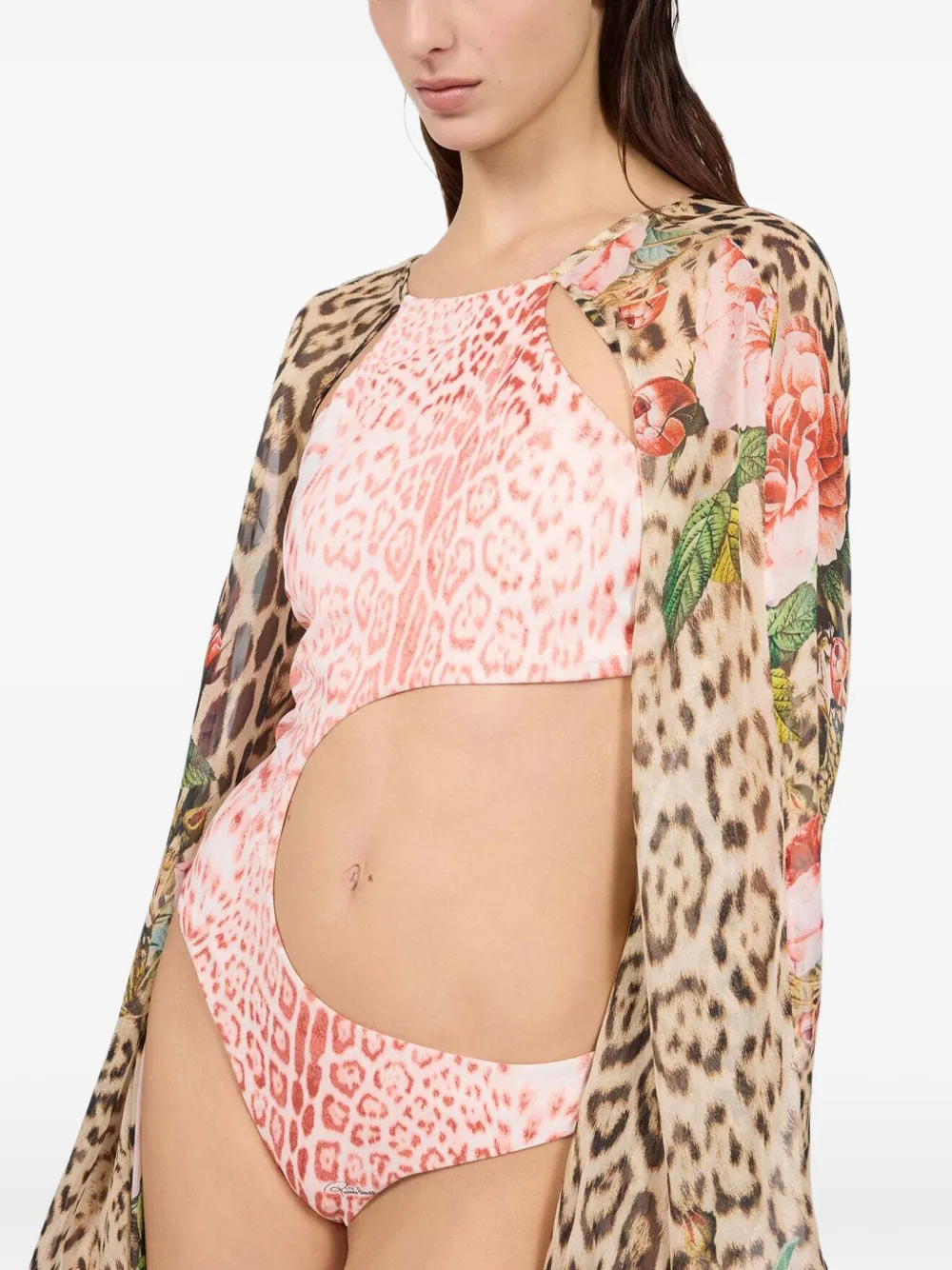 Roberto Cavalli Badpak met luipaardprint Roze