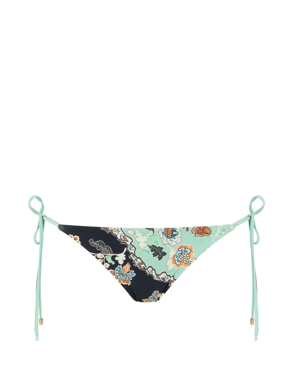 Roberto Cavalli floral-print side-tie bikini bottoms - Nero