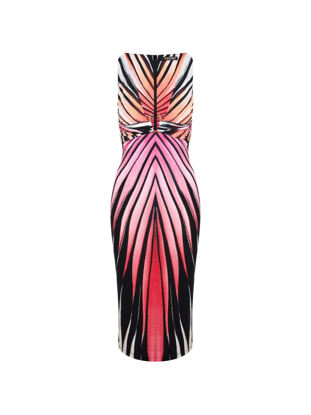 Roberto Cavalli Ray of Paradise Midikleid mit Print - Schwarz