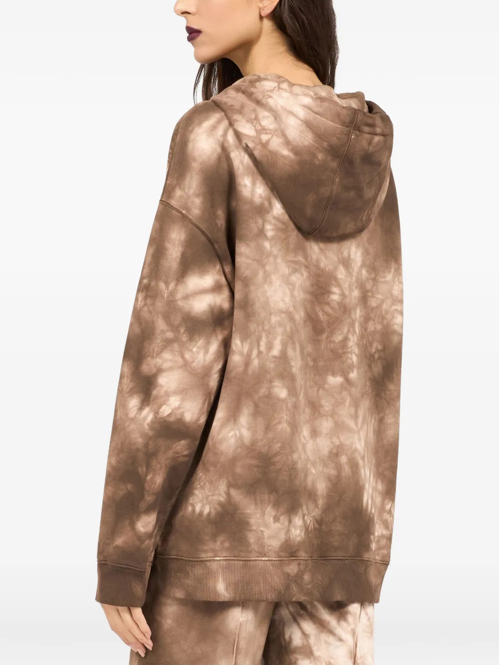 Roberto Cavalli Hoodie met tie-dye print Bruin