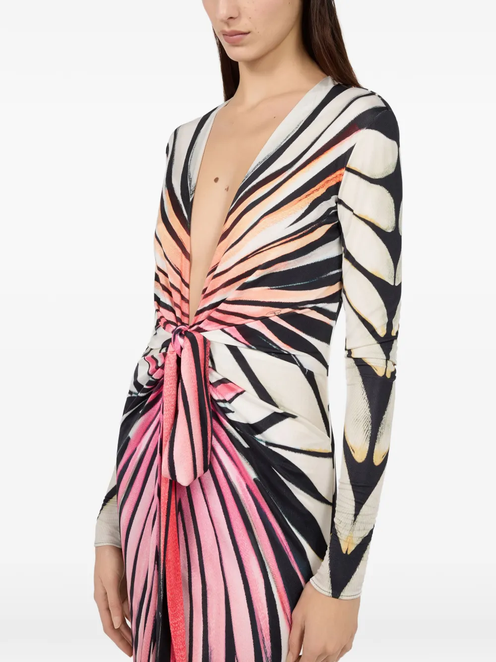 Roberto Cavalli Maxi-jurk met print Zwart