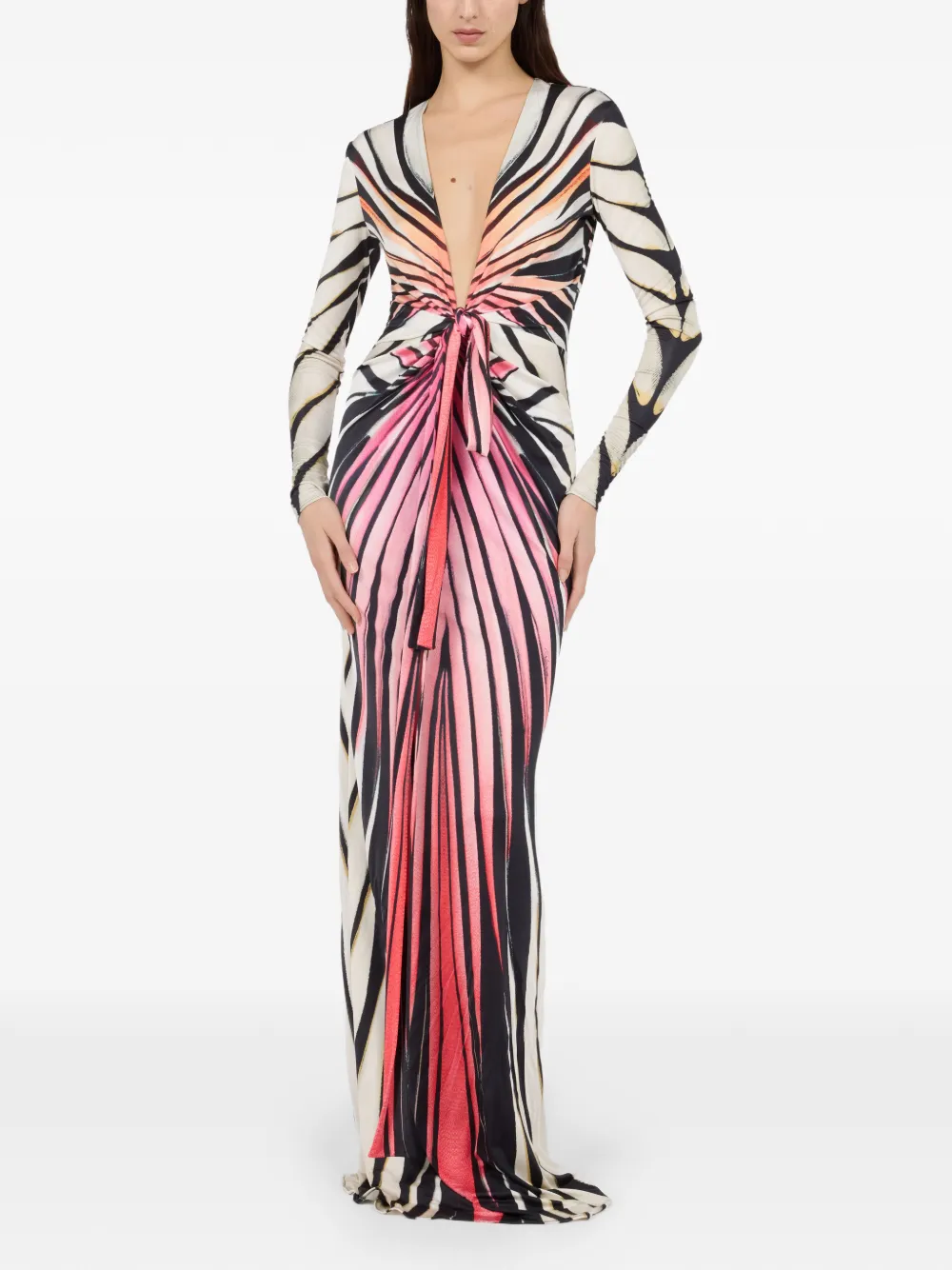 Roberto Cavalli Maxi-jurk met print Zwart