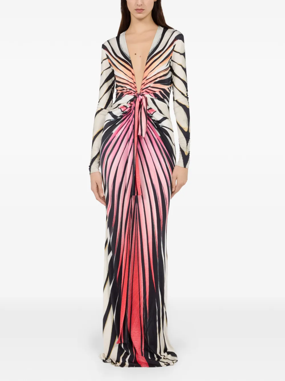 Roberto Cavalli Maxi-jurk met print Zwart
