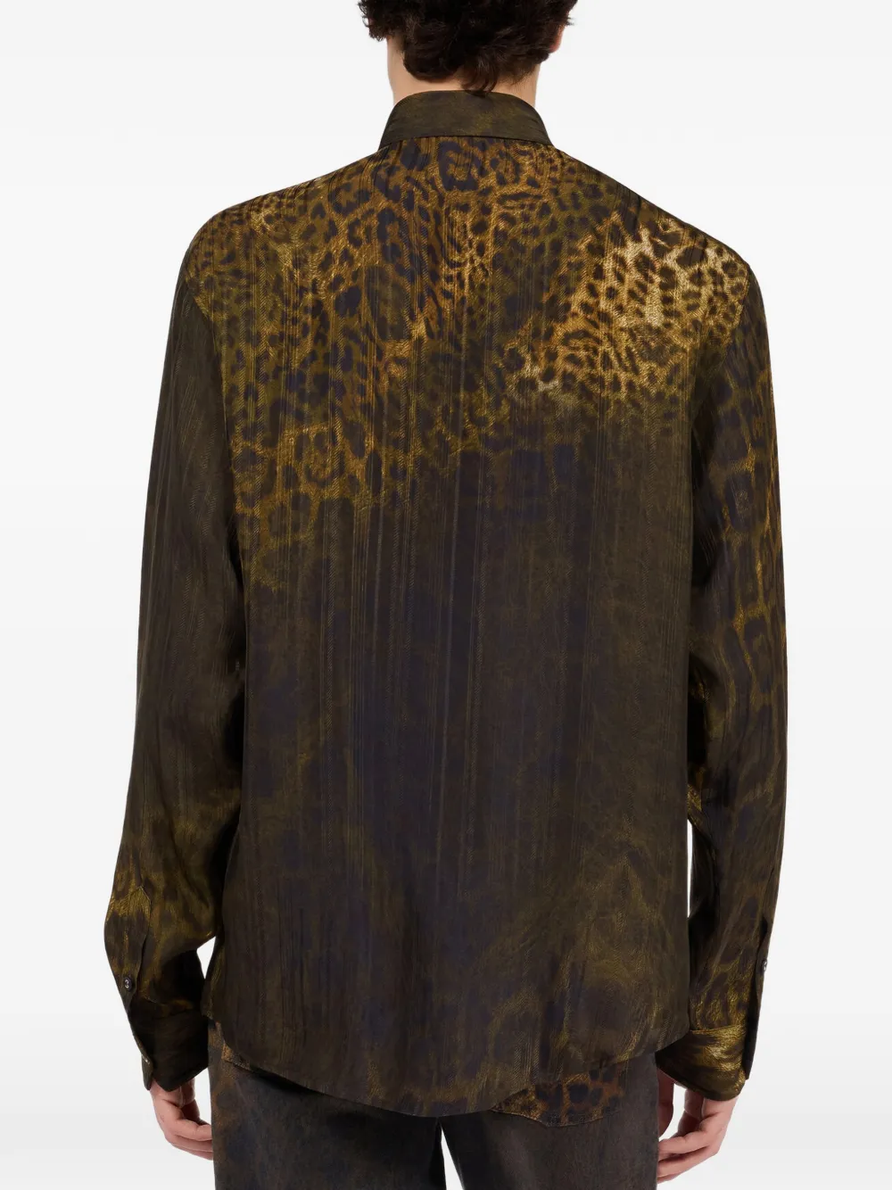 Roberto Cavalli Overhemd met luipaardprint Bruin