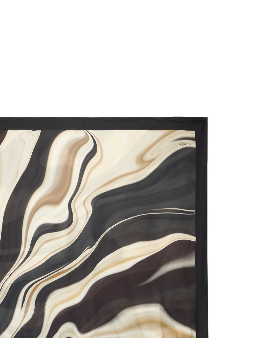 Roberto Cavalli Sjaal met contrasterende rand en marmerprint Beige