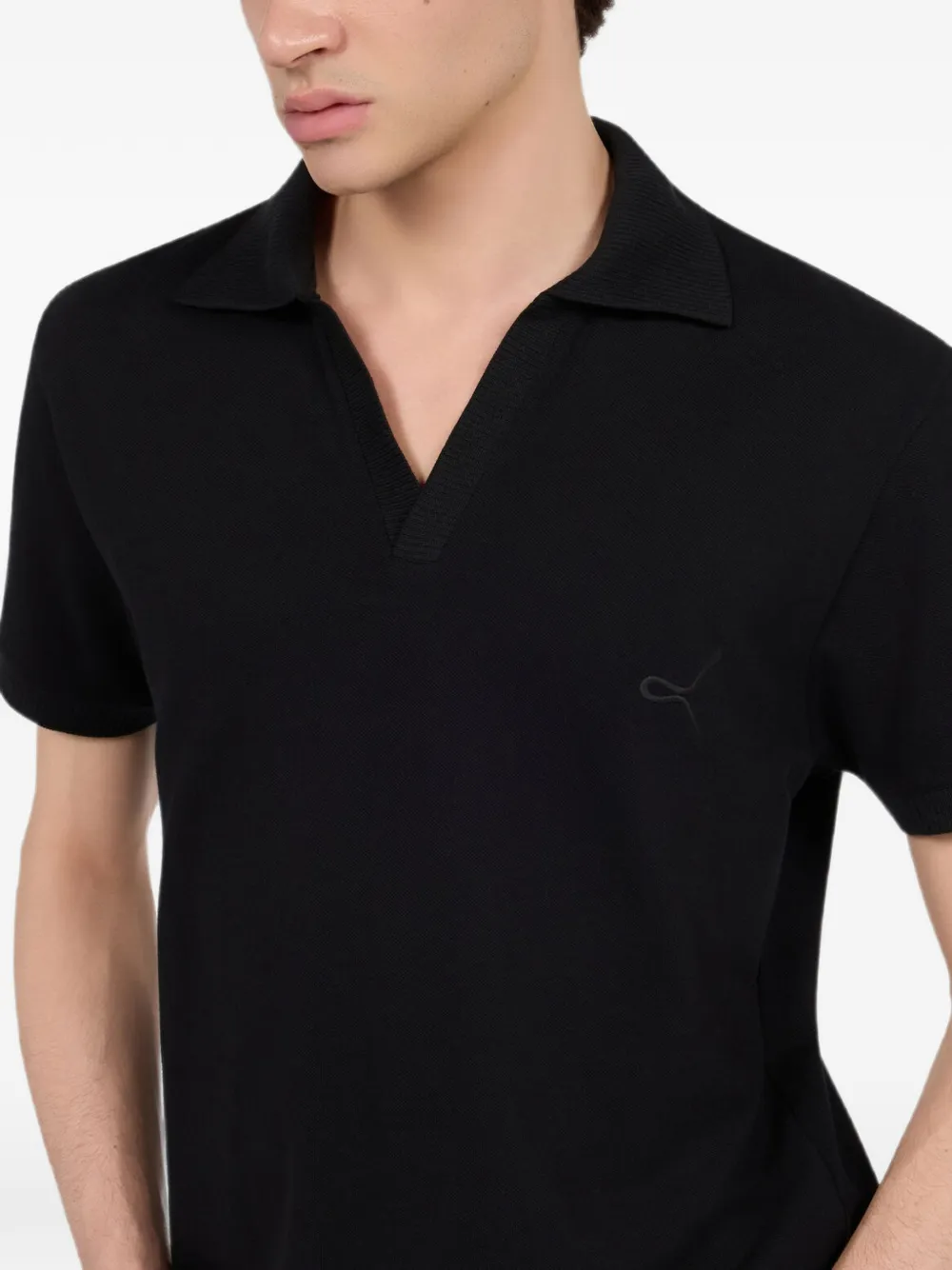Roberto Cavalli Poloshirt met geborduurd logo Zwart