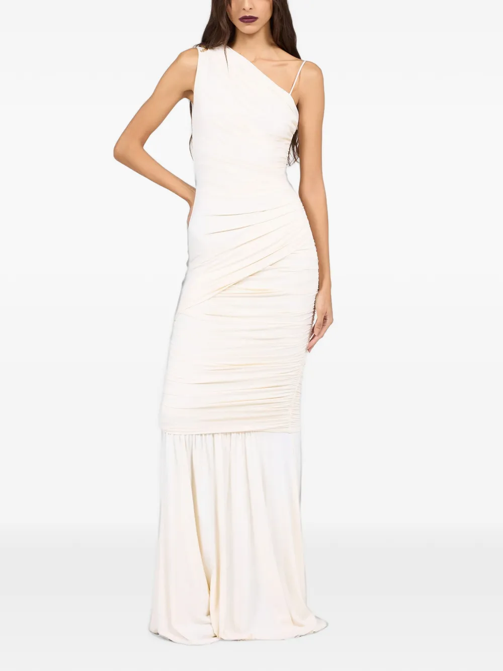 Roberto Cavalli Asymmetrische maxi-jurk Wit