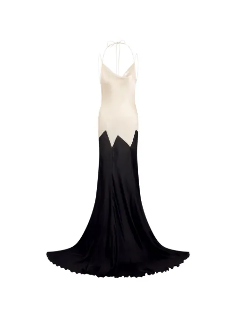 Roberto Cavalli two-tone slip maxi dress