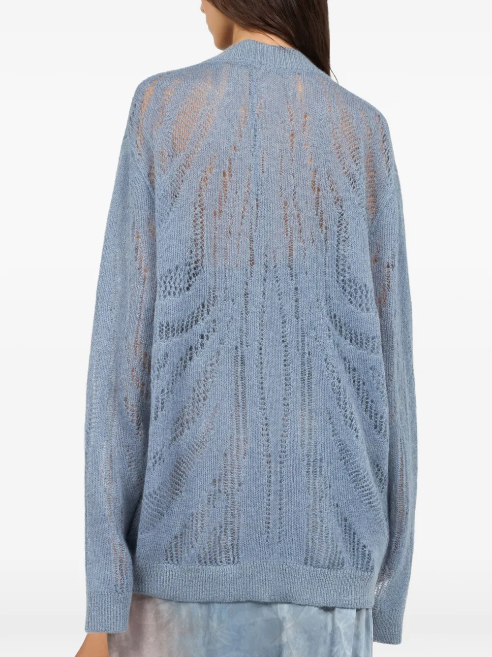 Roberto Cavalli Opengebreid vest Blauw