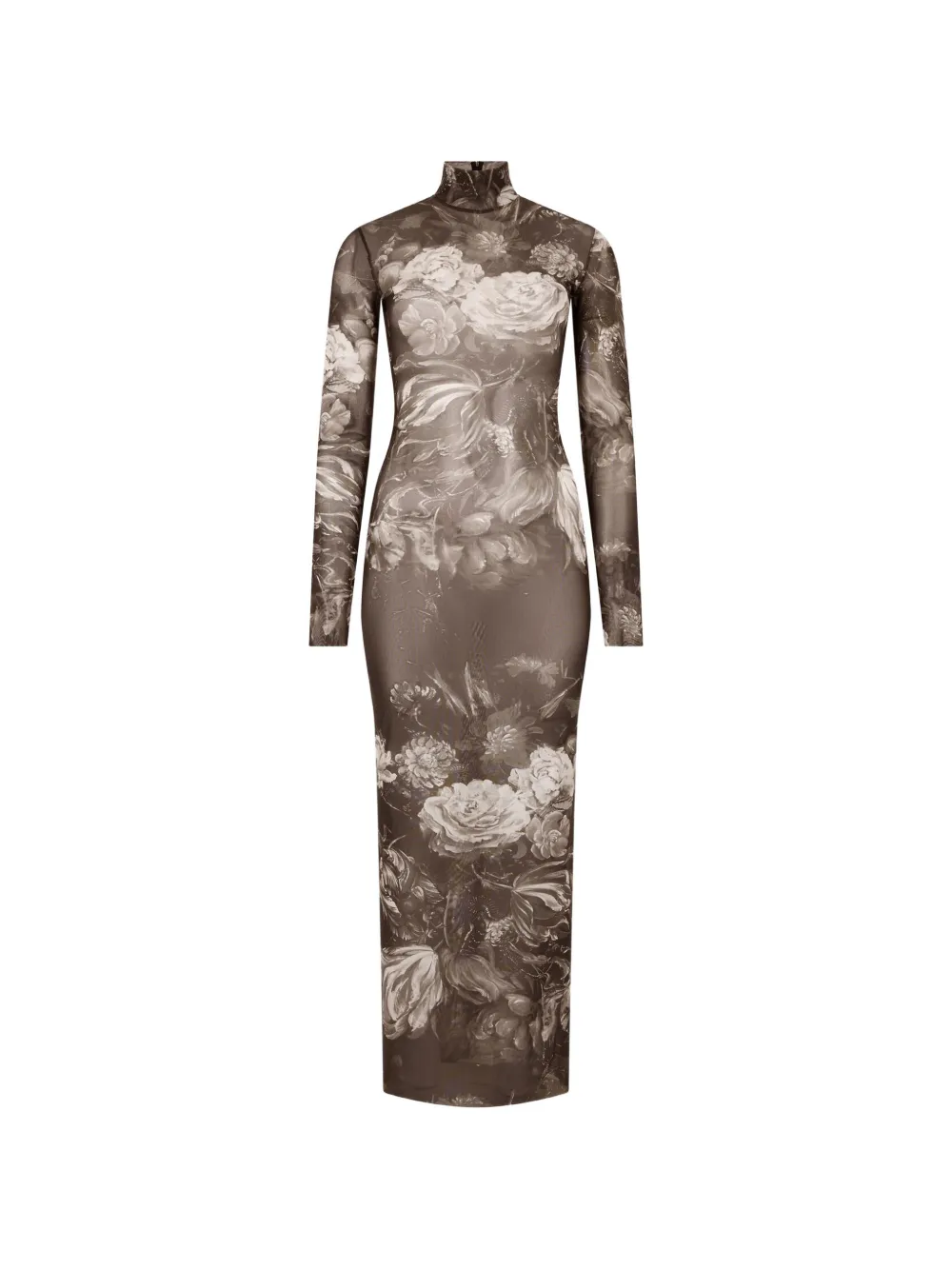 Roberto Cavalli Maxikleid mit Blumen-Print - Braun