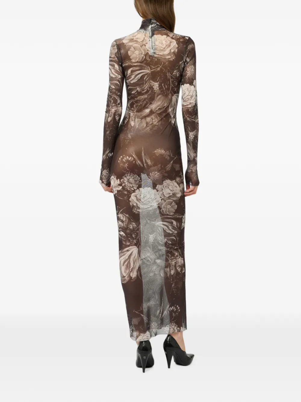 Roberto Cavalli Maxi-jurk met bloemenprint Bruin