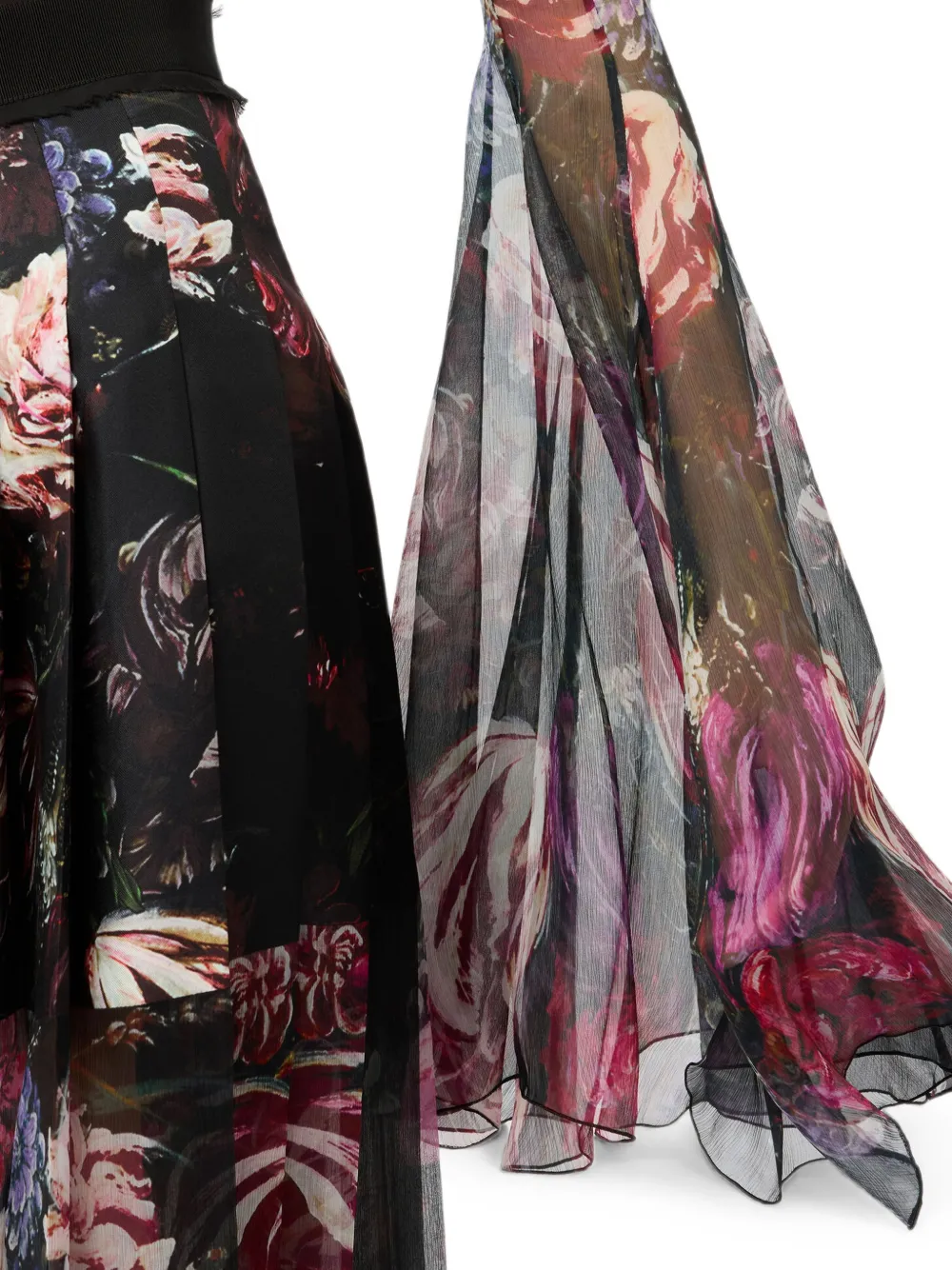 Roberto Cavalli Blouse met bloemenprint en flared mouwen Zwart