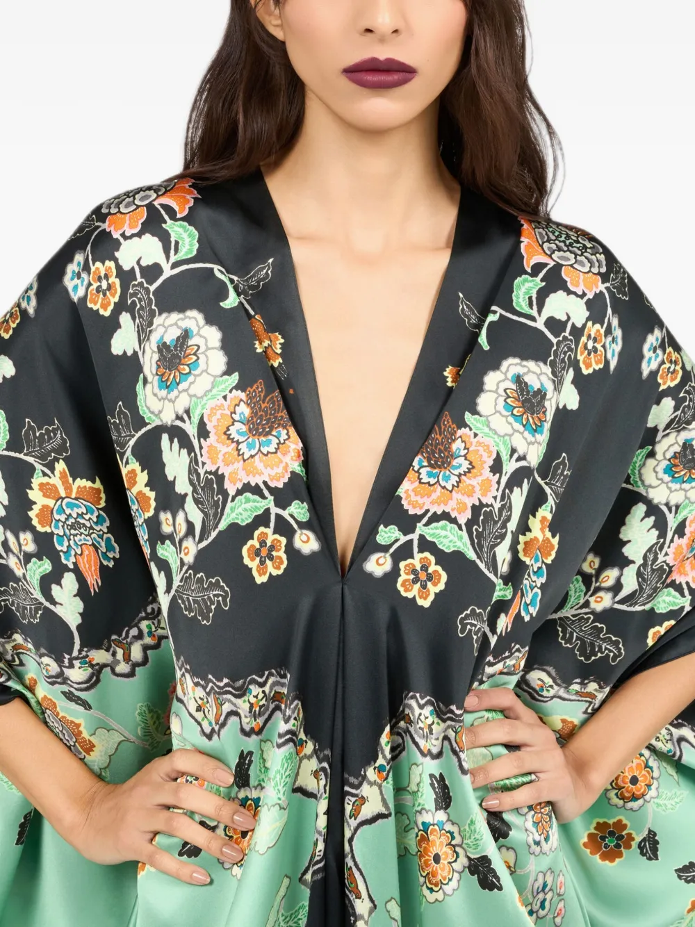 Roberto Cavalli Tuniek met bloemenprint Zwart