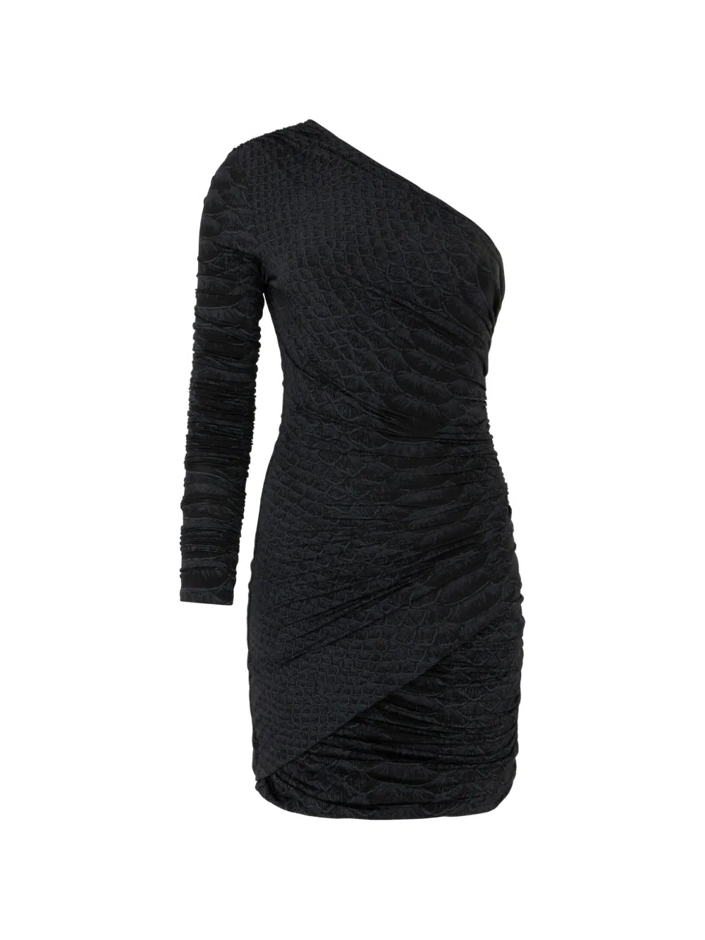 Roberto Cavalli One-Shoulder-Minikleid mit Raffungen - Schwarz