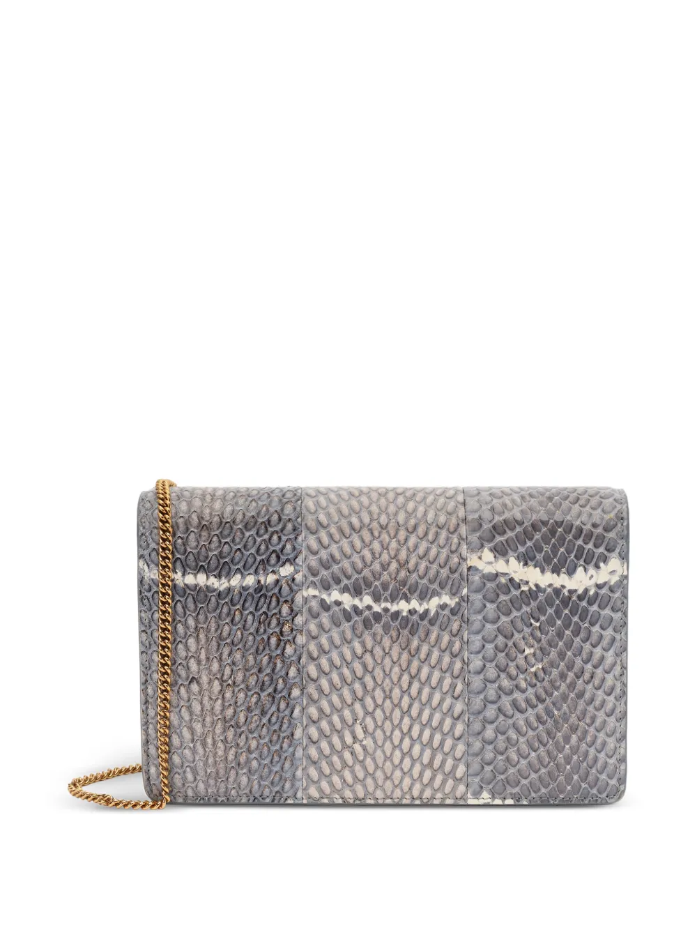 Roberto Cavalli Leren clutch met slangenpatroon Grijs