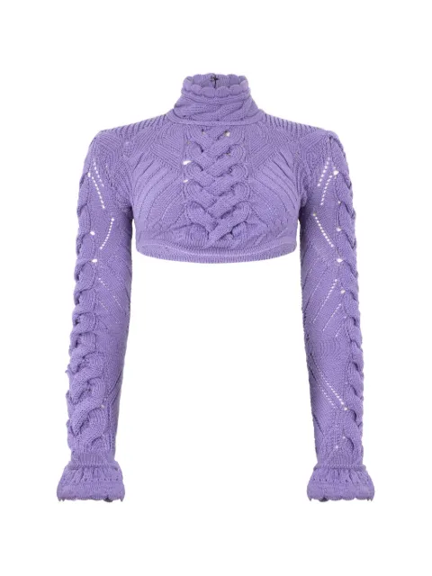 Roberto Cavalli cable-knit cropped sweater
