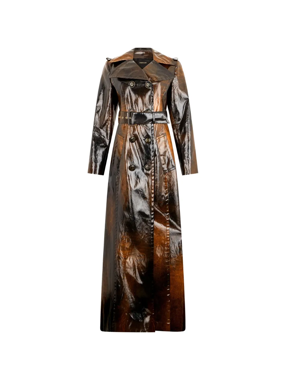 Roberto Cavalli Cappotto doppiopetto con cintura - Marrone