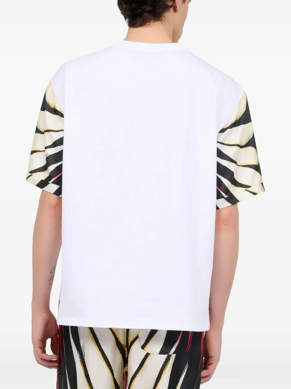 Roberto Cavalli Ray Of Paradise abstract-print panelled T-shirt Wit