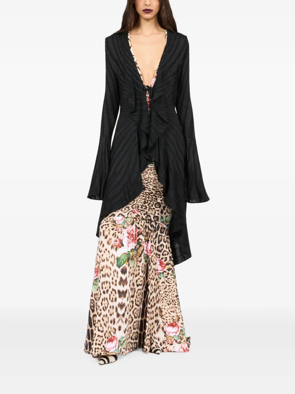 Roberto Cavalli Vest met ruches afwerking Zwart