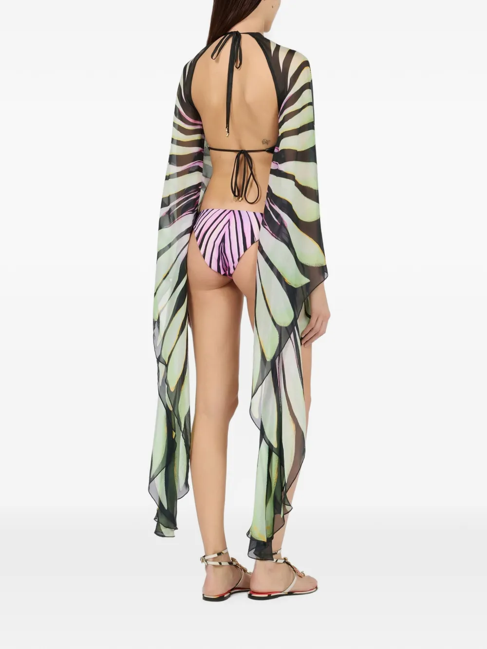 Roberto Cavalli Ray Of Paradise jumpsuit met uitgesneden details en grafische print Groen