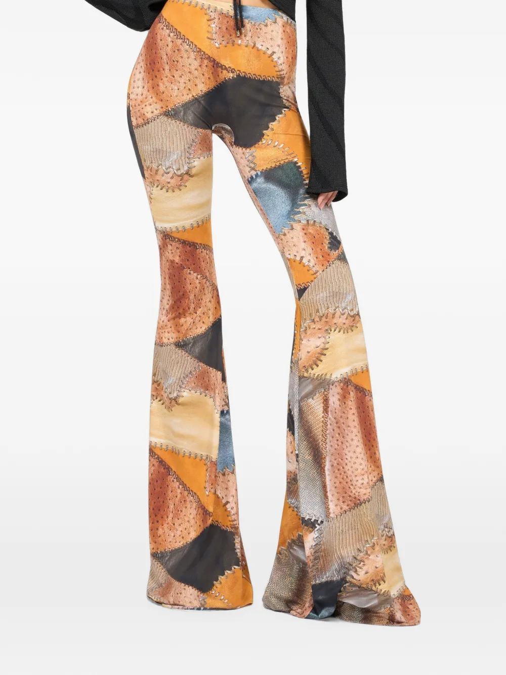 Roberto Cavalli Flared broek met print Bruin