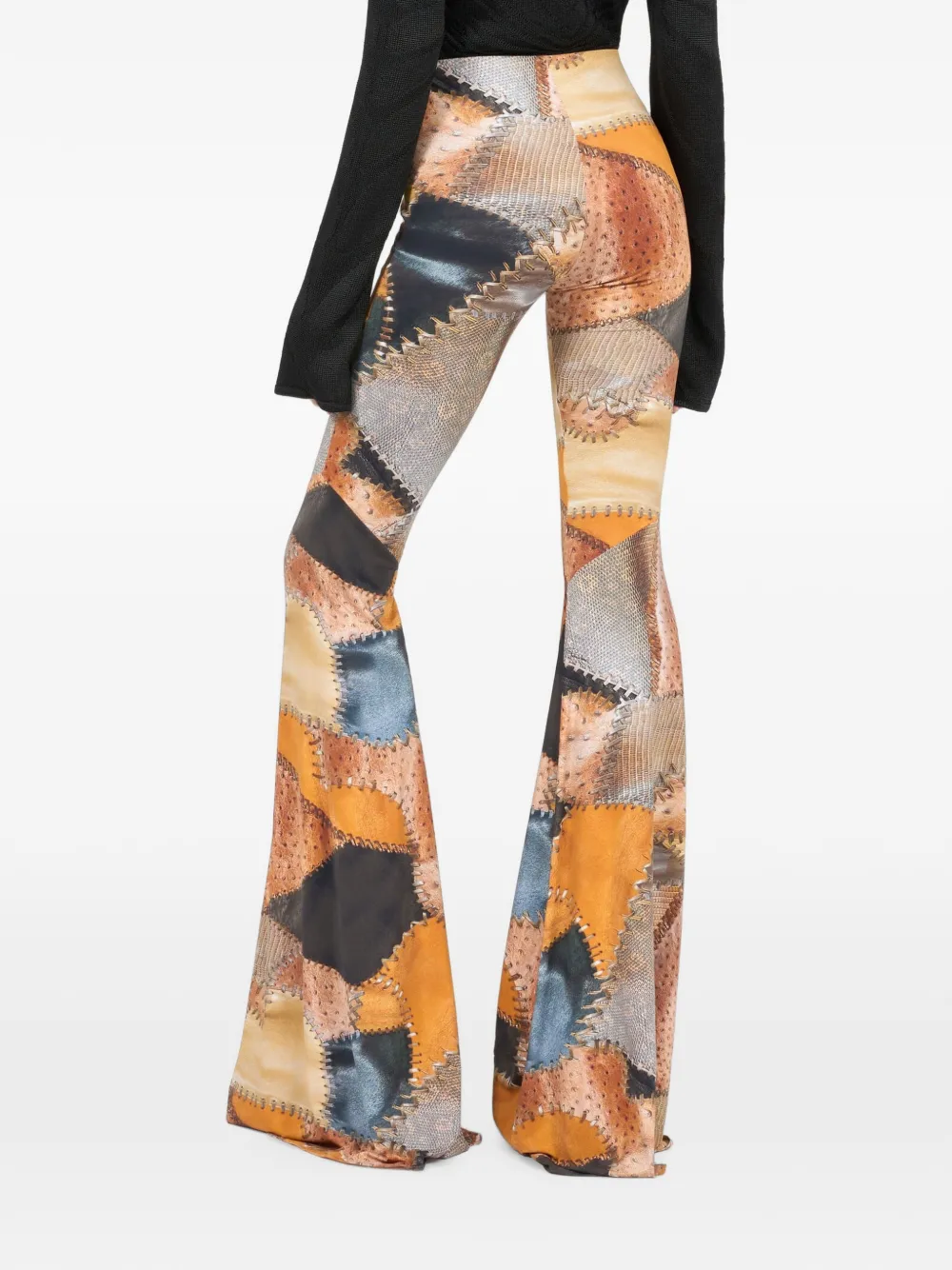 Roberto Cavalli Flared broek met print Bruin