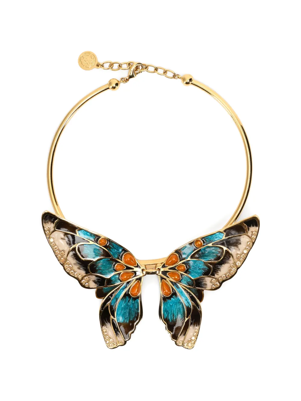 Roberto Cavalli butterfly-motif crystal-embellished necklace