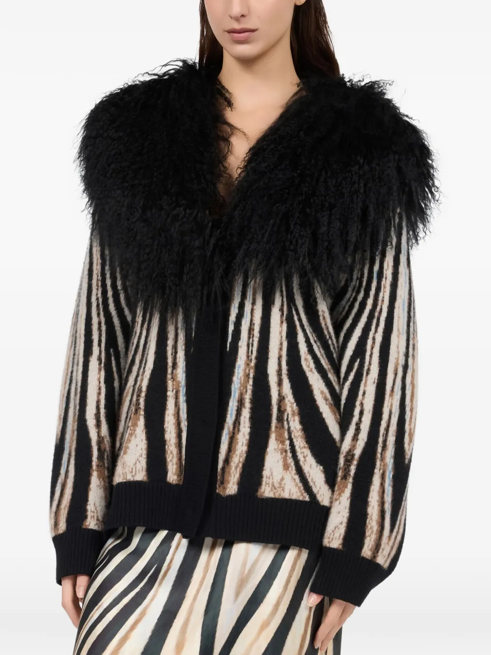 Roberto Cavalli Cardigan mit Zebra-Print - Schwarz