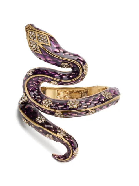 Roberto Cavalli pulsera con detalles de cristal y motivo de serpiente